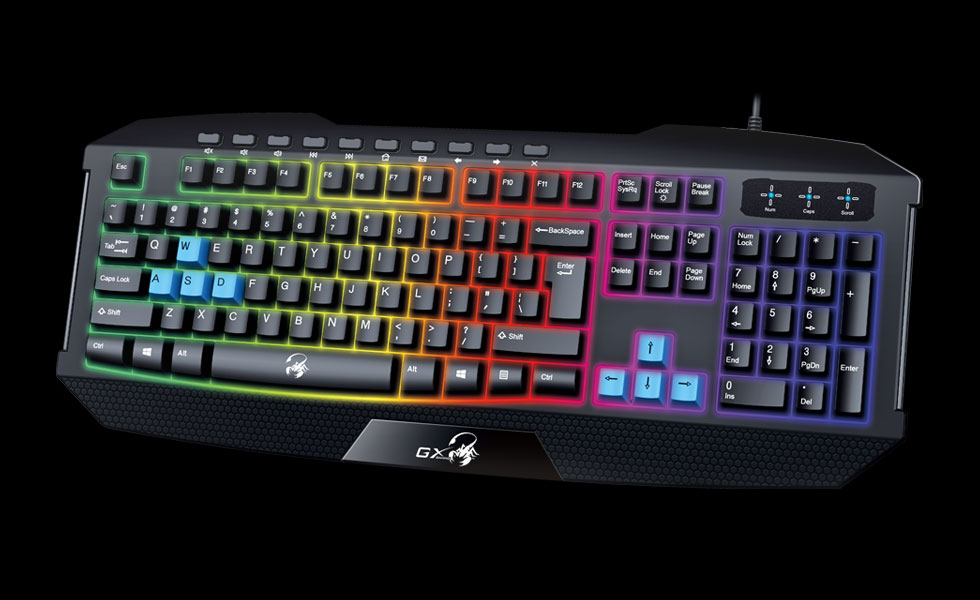 TECLADO USB GAMER SCORPION K215 RETROILUMINADO GENIUS GX GAMING 31310474101 - TECLADO05601