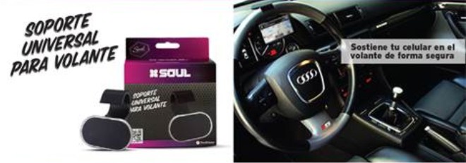 SOPORTE UNIVERSAL AUTO P/VOLANTE DE AUTO CJ-91 NEGRO SOUL - HONEGUNICJ91NE - SOP-CJ91 - SOPORTE05768