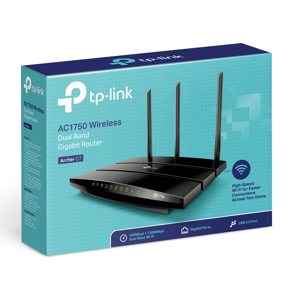 ROUTER 4 P+WIFI DUAL BAND (ARCHER C7 AC1750) 1300MBPS 3 ANTENAS WIRELESS - TP-LINK -
(0601) - ROUTER06404