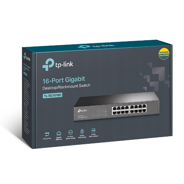 SWITCH 16 PORT (TL-SG1016D) 10/100/1000 RACK   - TP-LINK