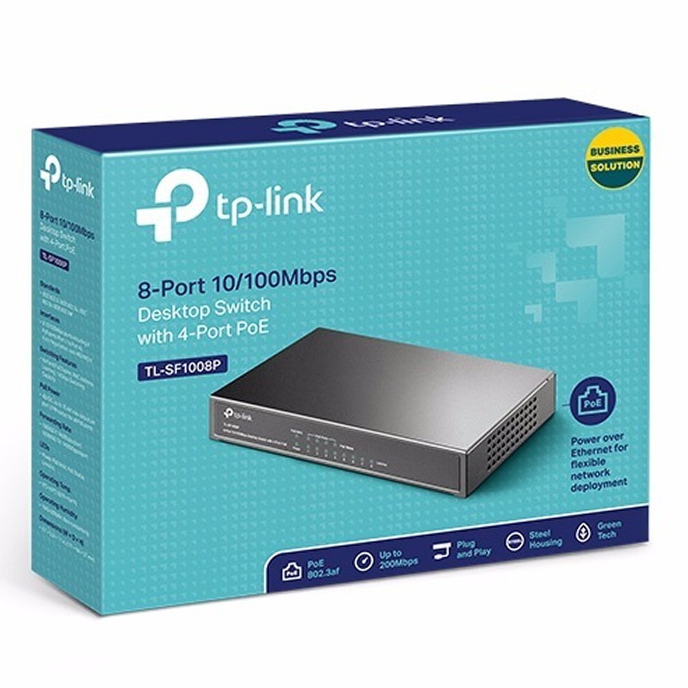 SWITCH 8 PORT (TL-SF1008P) 4 PUERTOS POE 10/100 MBPS - TP-LINK - SWITCH06860