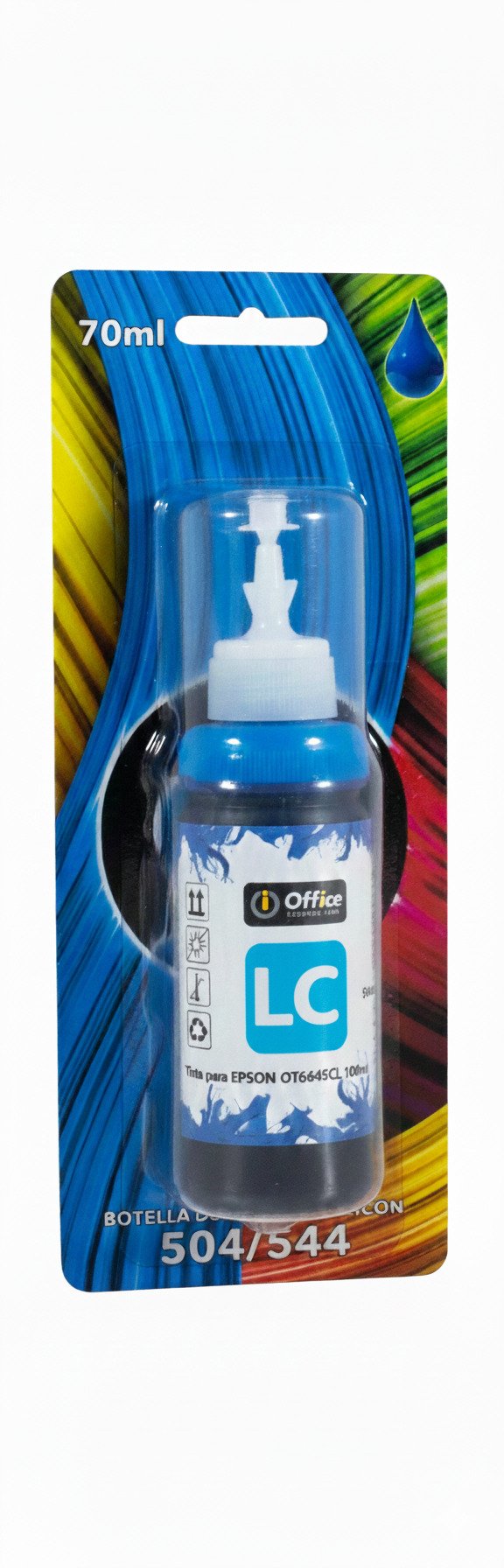 TINTA PARA EPSON 100ML BLISTER E CYAN LIGHT OT6645CL 
TINTA DYE CYAN LIGHT OFFICE FORMULADA PARA IMPRESORAS EPSON DE INYECCIÓN DE TINTA.
FLUJO ESTABLE, SECADO RÁPIDO Y COMPATIBILIDAD CON CABEZALES EPSON INKJET, IDEAL PARA USO DIARIO Y RECARGAS SEGURA