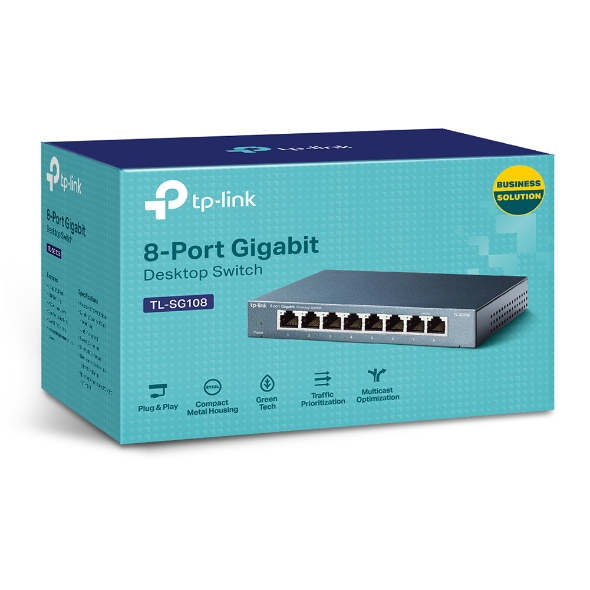 SWITCH 8 PORT GIGABIT (TL-SG108) 10/100/1000 - TP-LINK - SWITCHSG108