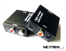 CONVERSOR AUDIO DIGITAL A ANALOGICO NM-RCA FIBRA OPTICA A RCA + 3,5MM NM-RCA
NETMAK