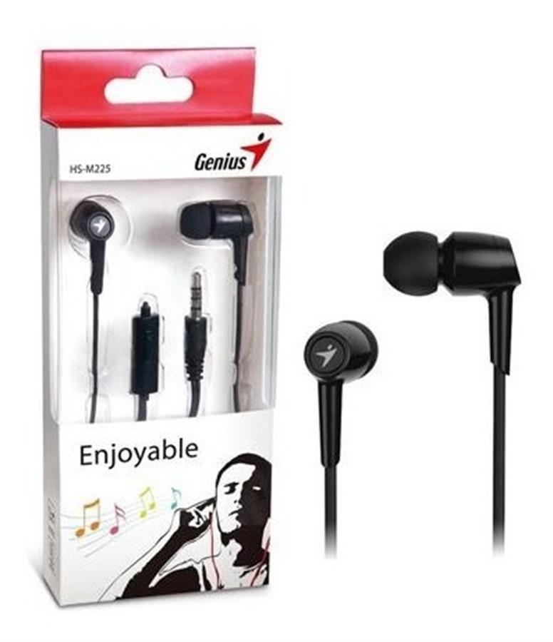 AURICULAR IN EAR PLUG 3.5 GENIUS HS-M300 NEGRO C/MIC MANOS LIBRES GENIUS - AURICULAR07167