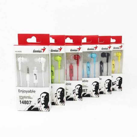 AURICULAR IN EAR PLUG 3.5 GENIUS HS-M300 AZUL C/MIC MANOS LIBRES GENIUS - AURICULAR07168