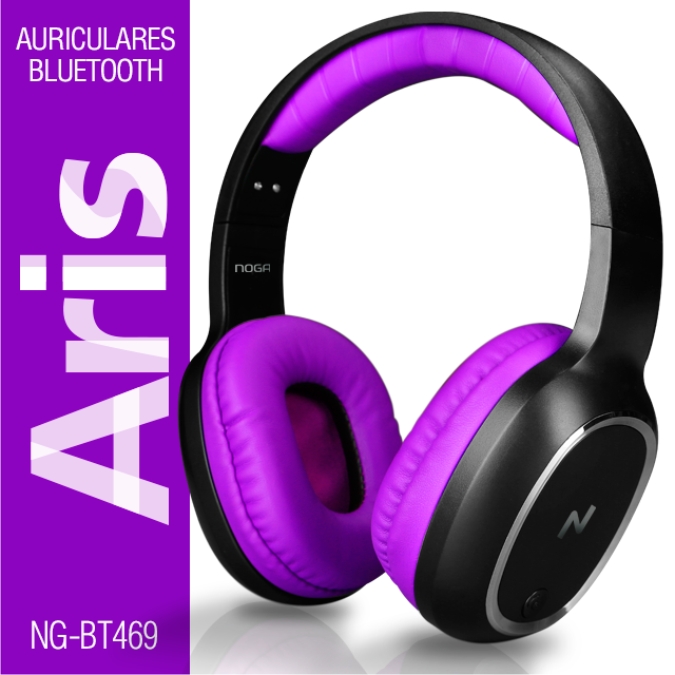 AURICULAR VINCHA BLUETOOTH NOGA NET NG-BT469VL VIOLETA - AURICULAR07244