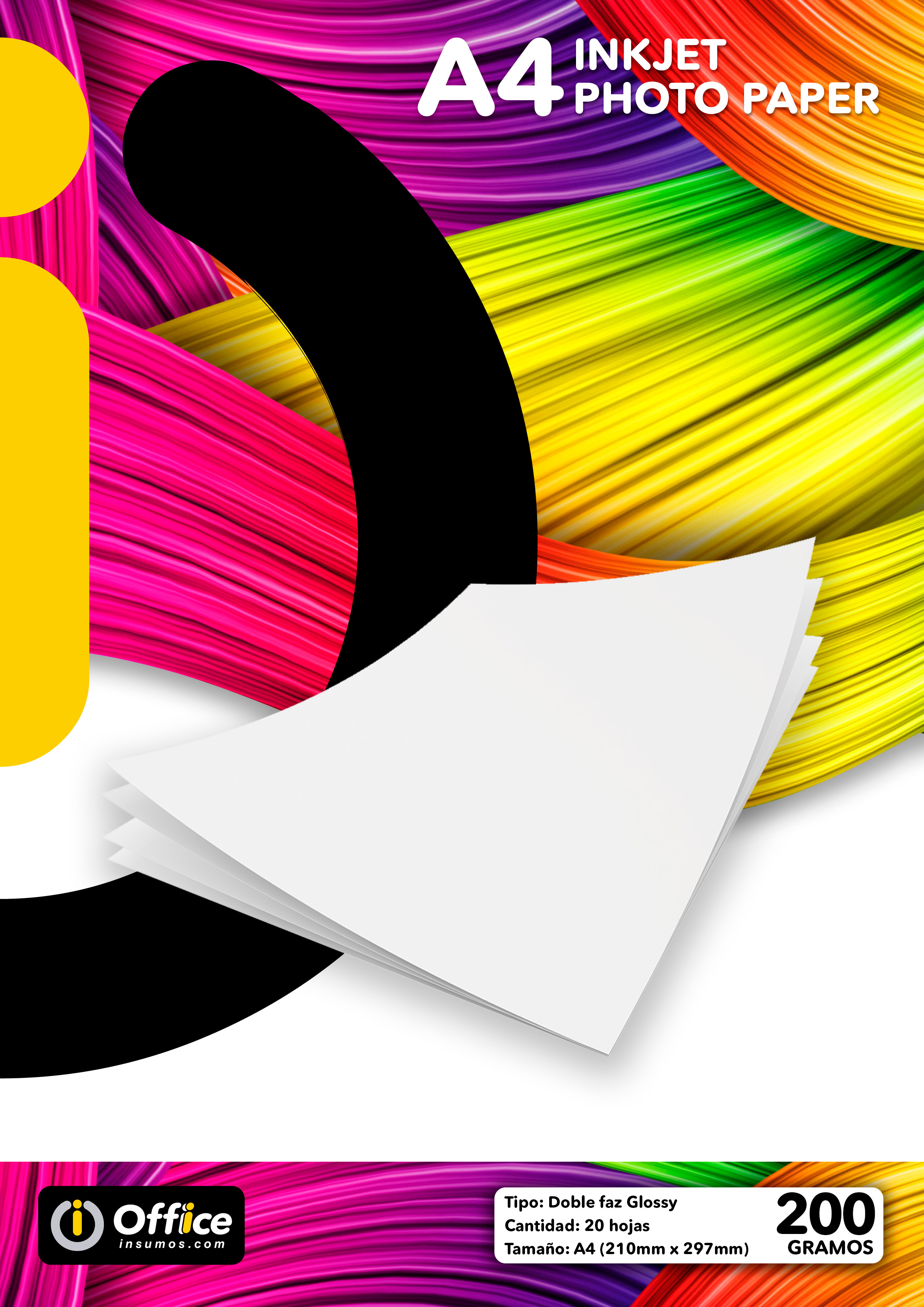 PAPEL A4 GLOSSY DOBLE FAZ 200GR X 20 HOJAS (60 X BOX) OFFICE (60 X BOX) PAPEL FOTO FOTOGRAFICO COMPATIBLE C/IMPRESORAS INKJET Y LASERJET - PAP200G20DGLO