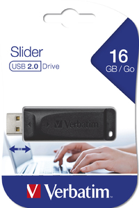 PEN DRIVE  16 GB SLIDER NEGRO 98696 VERBATIM