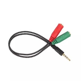ADAPTADOR DE AUDIO 1 PLUG M A 2 PLUG H ADAPTADOR AUDIO AURICULAR Y MIC PLU 3.5 PARA PLAY 4 - CABLE ADAPTER - NOGA NET - ADAPTADOR07479