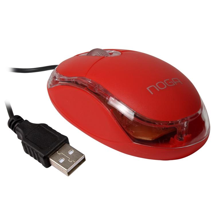 MOUSE USB NG-611URJ ROJO   - NOGA NET