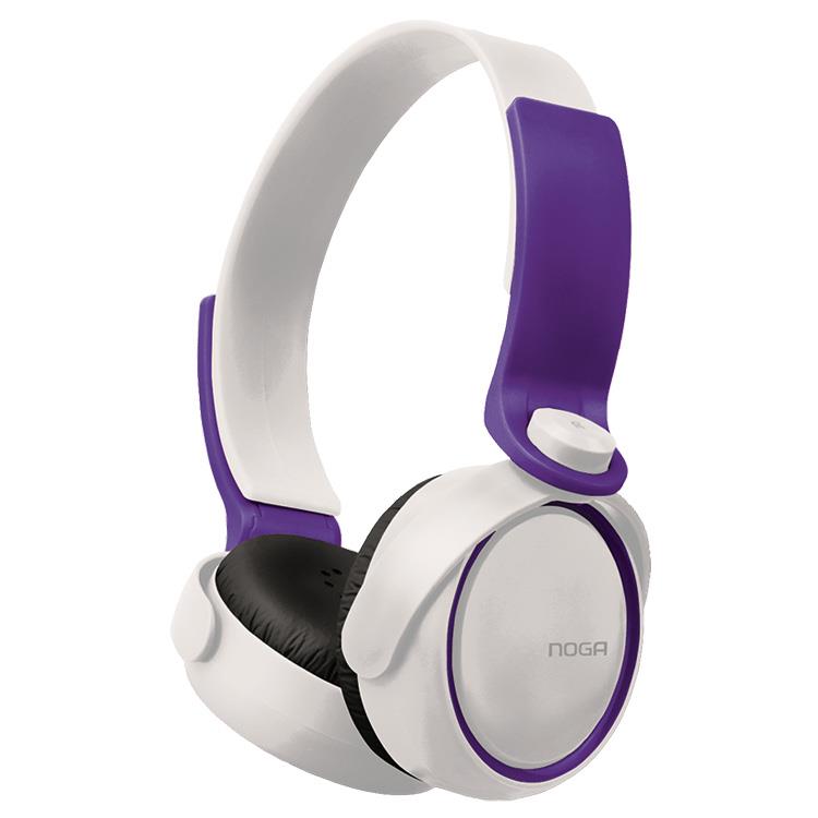 AURICULAR VINCHA PLUG 3.5 NOGA NET FIT NG-904 BLANCO/VIOLETA PC/MP3