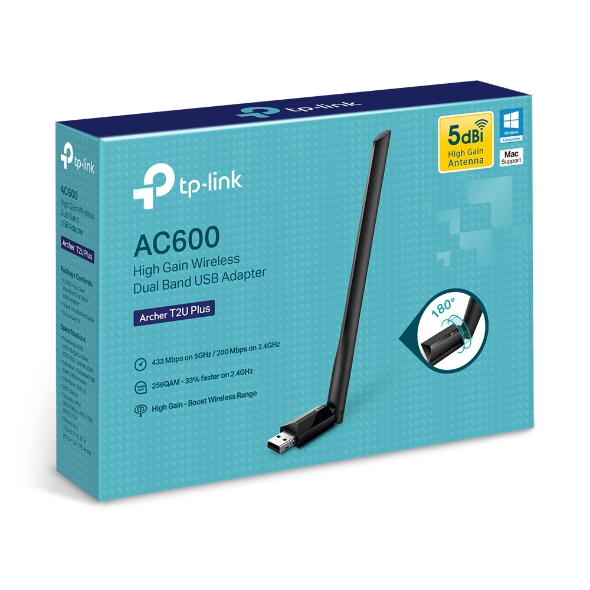 PLACA DE RED USB WIFI (ARCHER T2U PLUS AC600 DUAL BAND HIGH GAIN) 433+150MBPS WIRELESS - TP-LINK
9862 - PLACAT2UPLUS