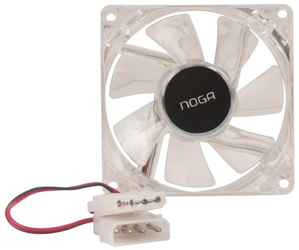 COOLER 80X80X25 LUMINOSO 4 PIN - TUR 3 12 L CONECTA A FUENTE - NOGA NET - COOLER08408