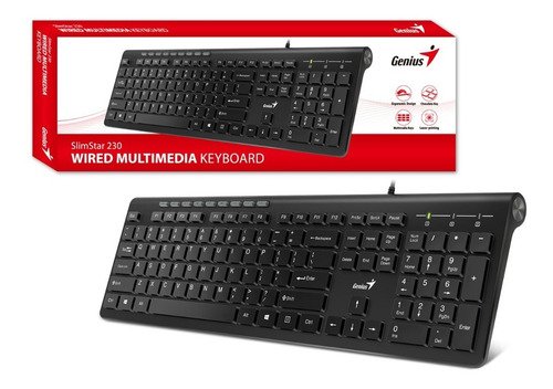 TECLADO USB  MULTIMEDIA SLIMSTAR SS230II NEGRO GENIUS 31310048401