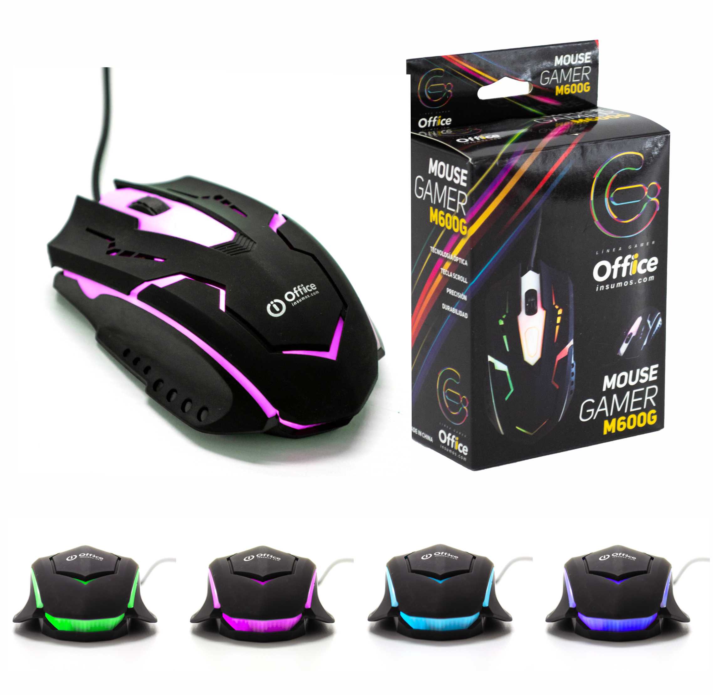 MOUSE USB  GAMER OFF-M600G RETROILUMINADO OFFICE - MOUSEM600G