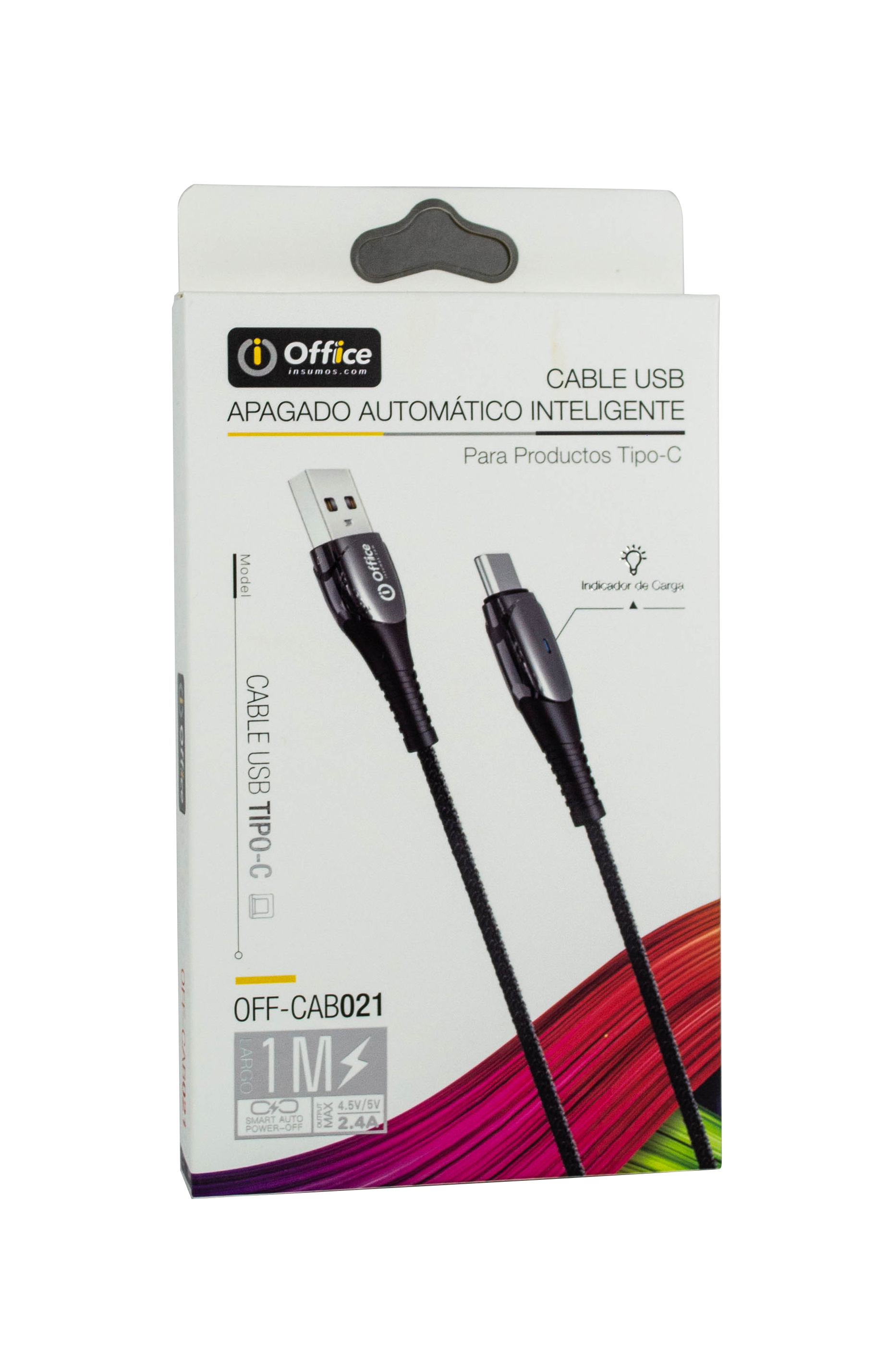 CABLE USB 2.0 A TIPO C 1.00 MTS OFF-CAB021 2.4 AMP AUTO OFF NEGRO OFFICE 
779312021
