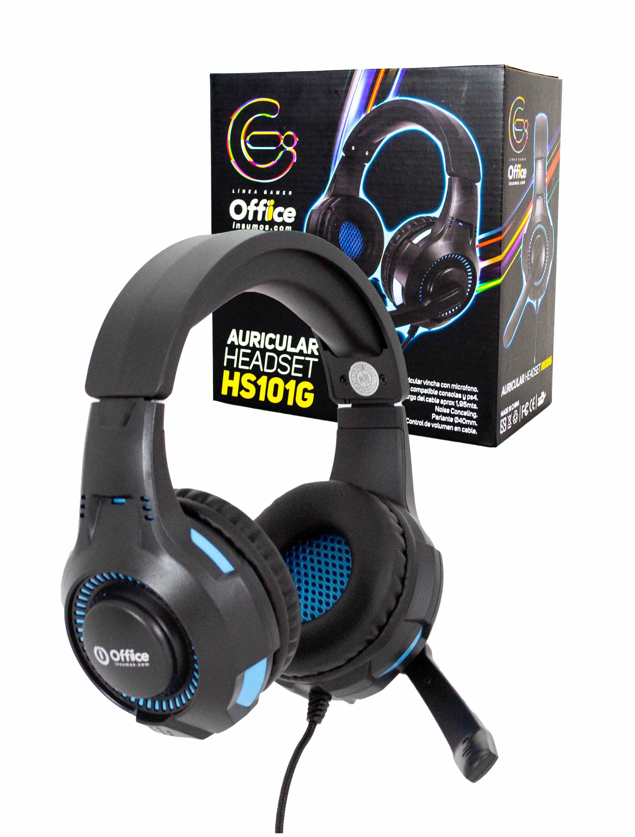 AURICULAR VINCHA PLUG 3.5 GAMER OFFICE OFF-HS101G 1 PLUG 3.5