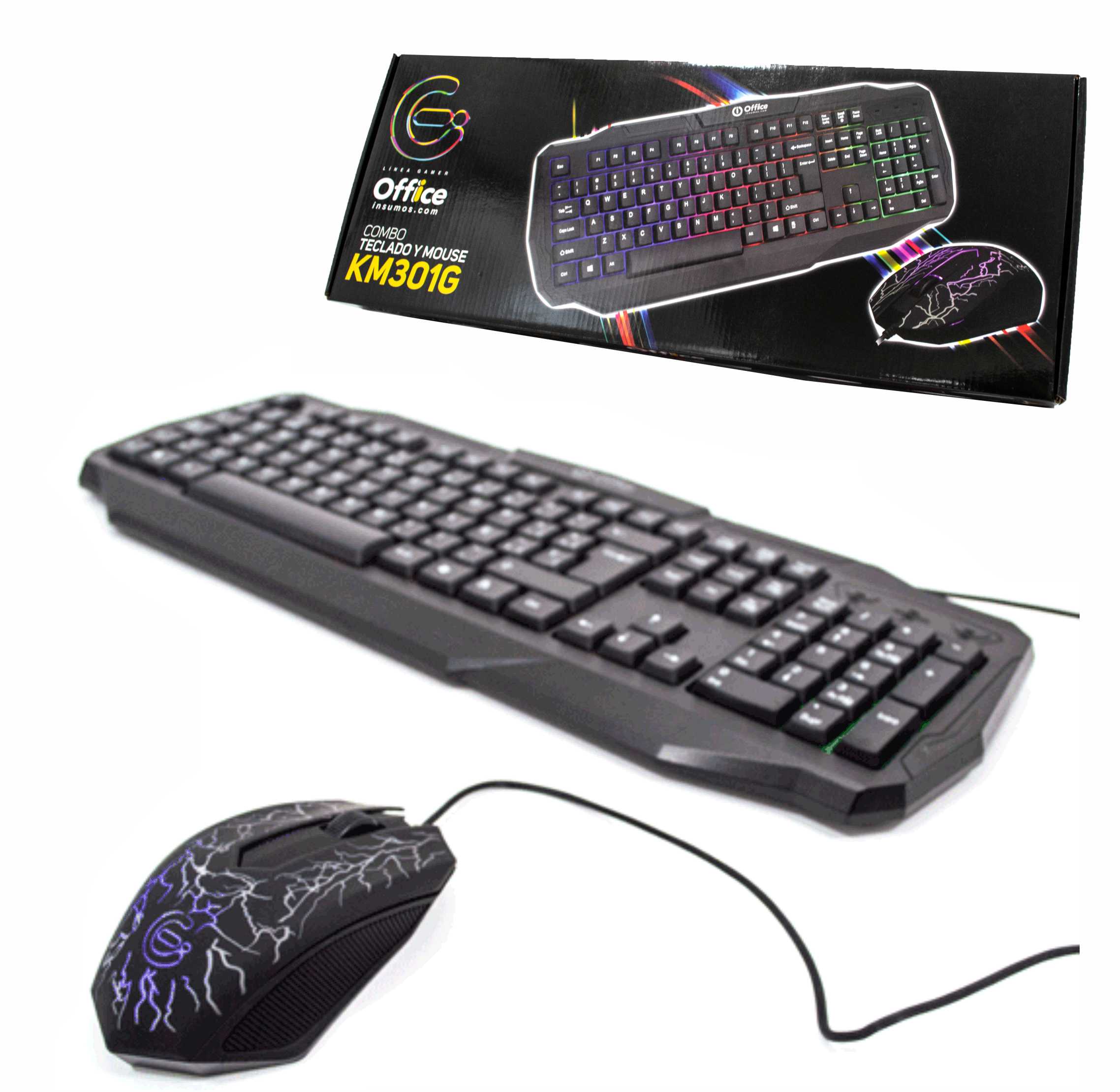 TECLADO + MOUSE GAMER  OFF-KM301G RETROILUMINADO OFFICE