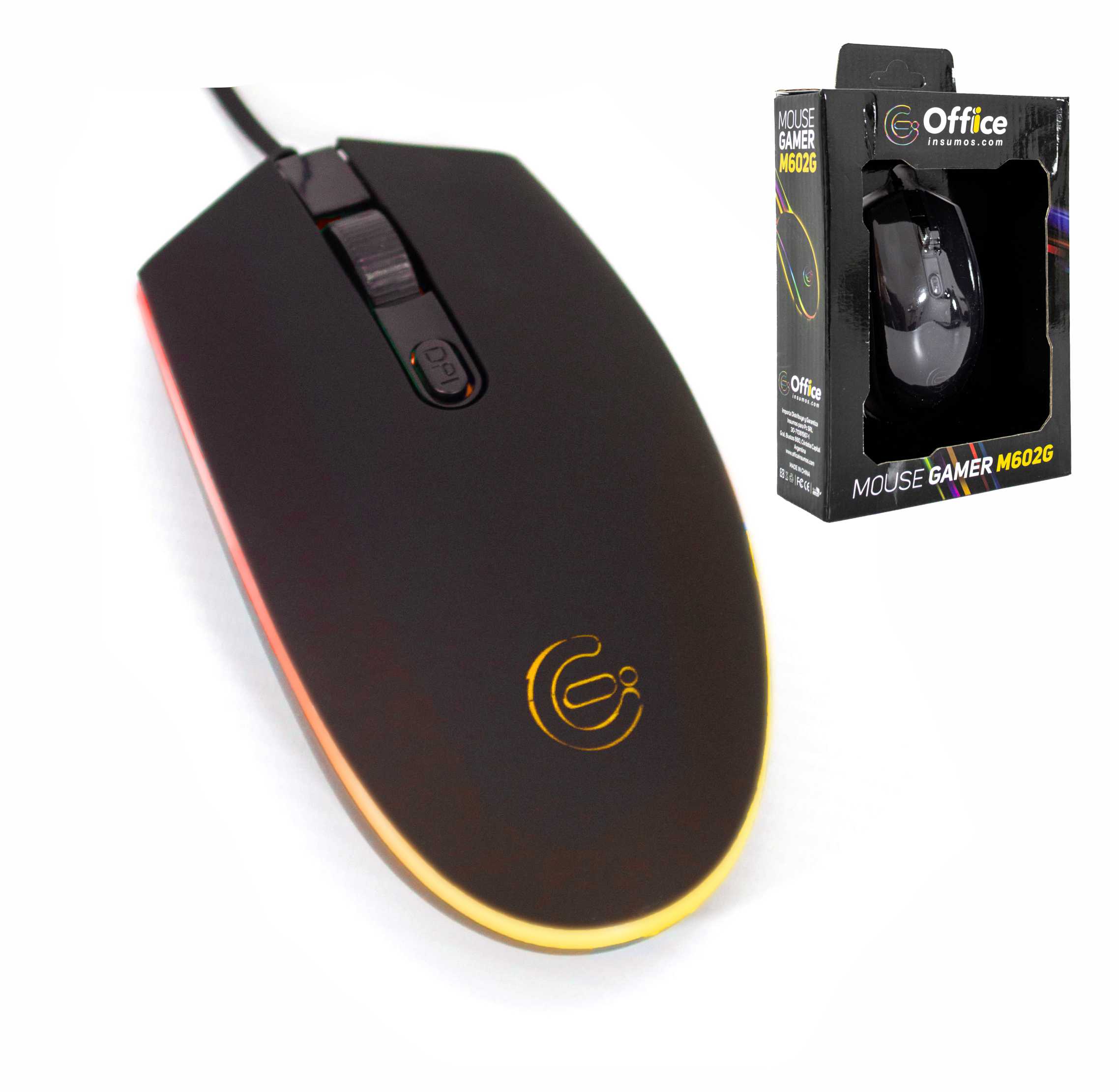MOUSE USB  GAMER OFF-M602G RETROILUMINADO OFFICE - MOUSE08679