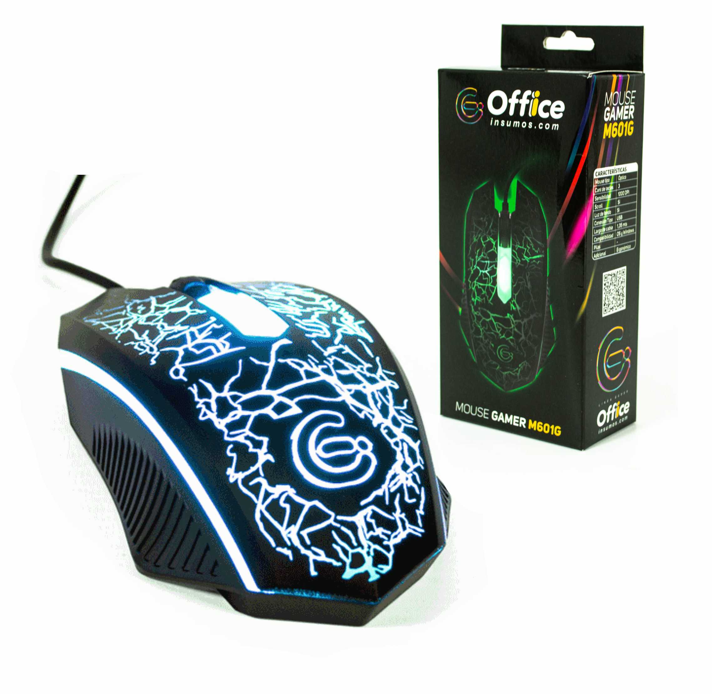 MOUSE USB GAMER OFF-M601G RETROILUMINADO OFFICE - MOUSE08680